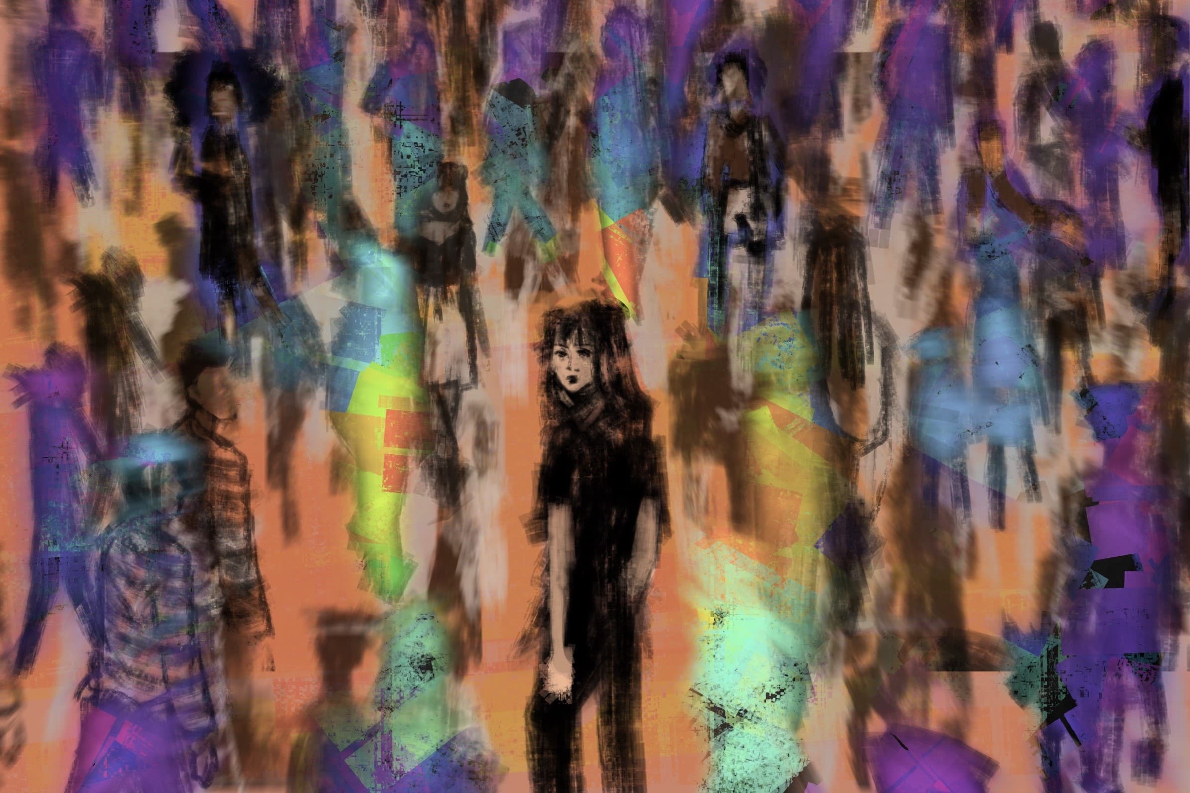 Illustration of a crowded world.