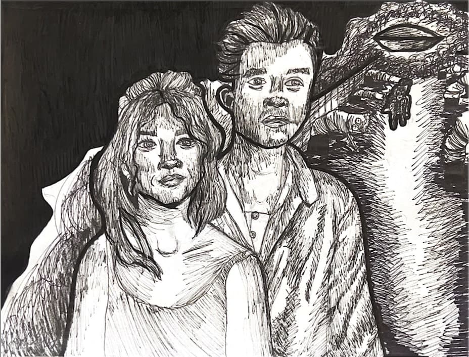 Spooky illustration of a horror movie.