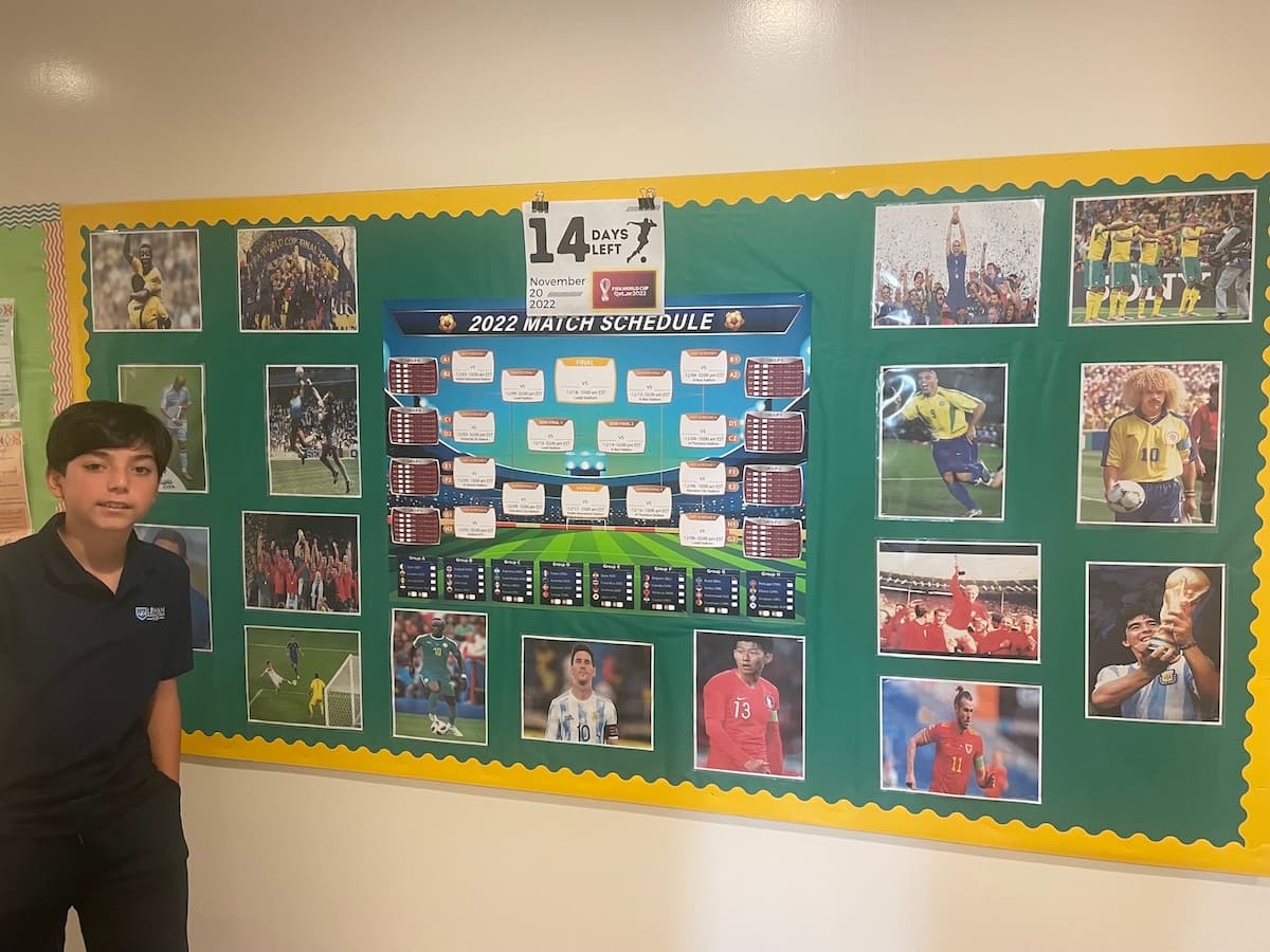 Leo's World Cup board.